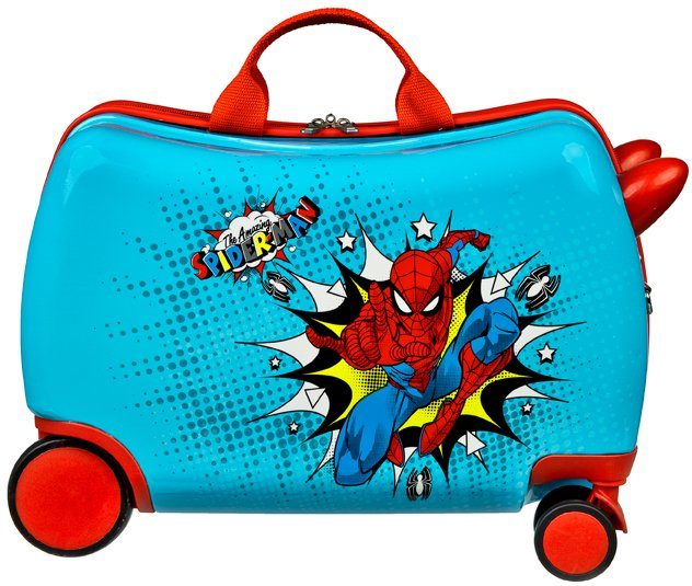 UNDERCOVER Kinderkoffer Ride-on Trolley, Spider-Man, 4 Rollen, zum sitzen und ziehen