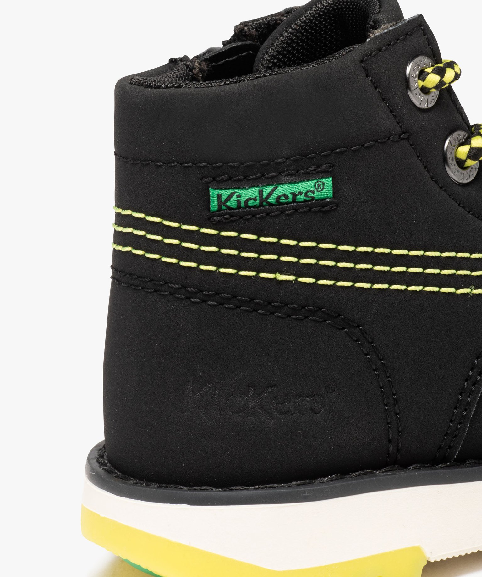 Boots Garçon bicolores à lacets et à zip - Kickers noir | GEMO