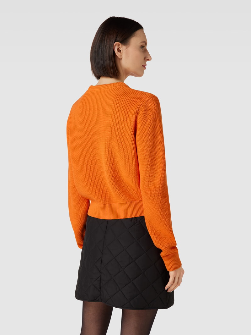 Strickpullover mit Rundhalsausschnitt in orange