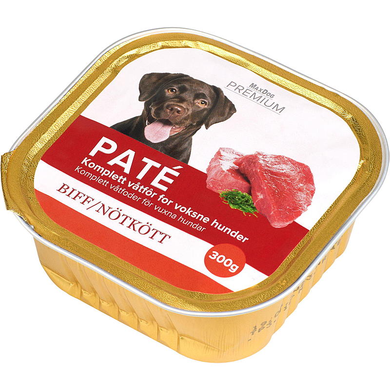 MaxDog Hundemat 300 g biff pate MaxDog