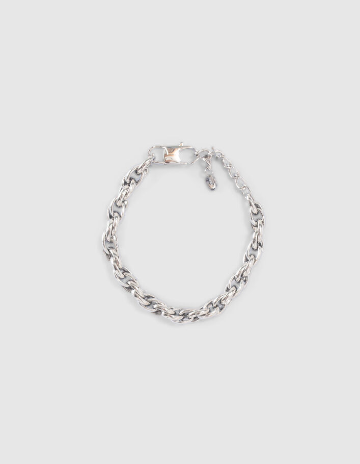 Bracelet métal silver maille torsadée Femme