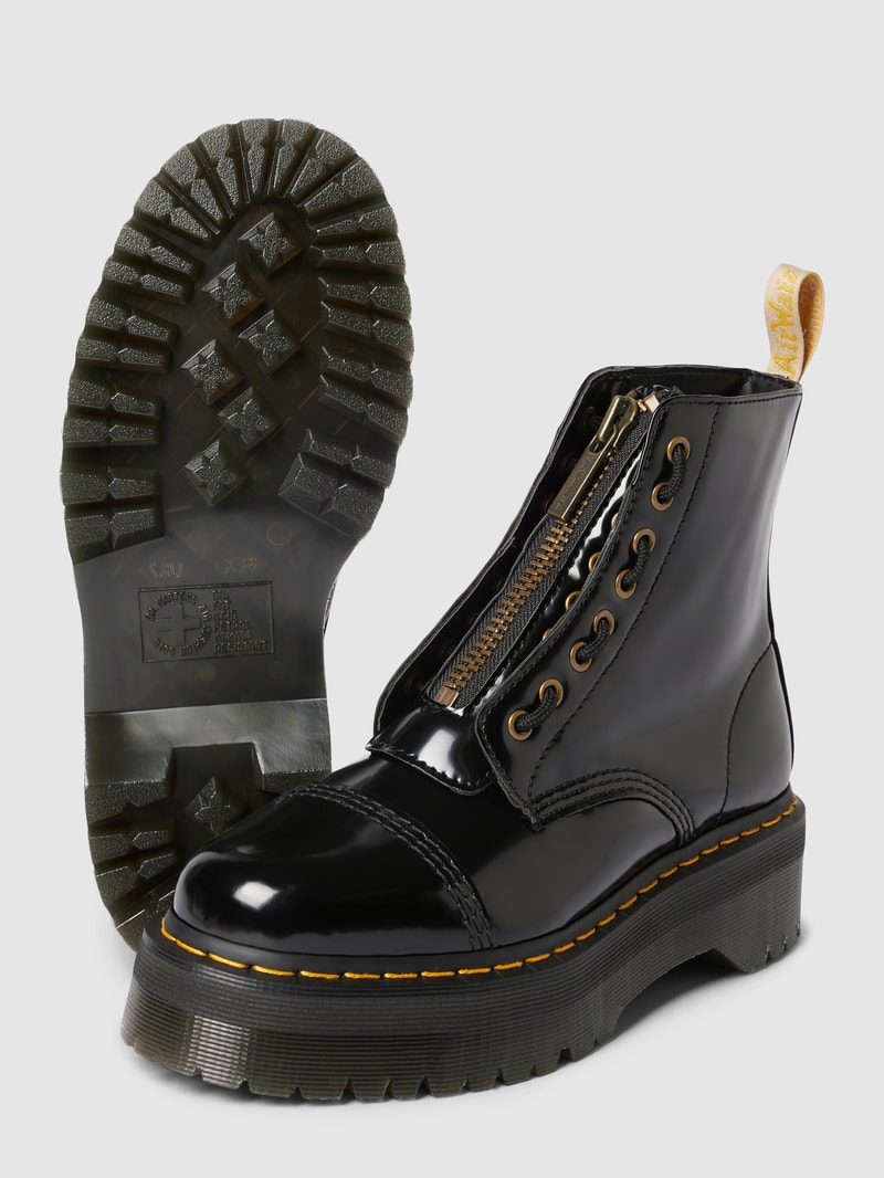 Schnürboots in Leder-Optik Modell 'Sinclair' in schwarz