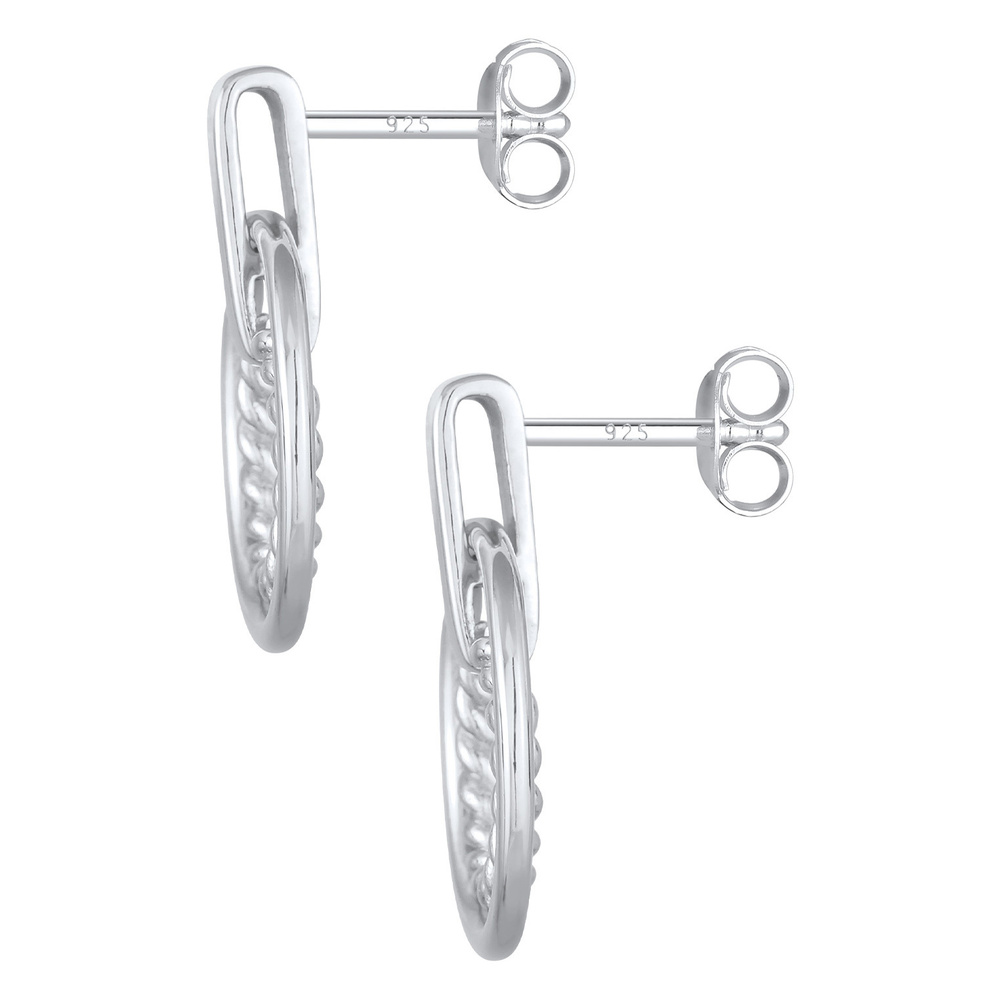 Elli Elli Boucles d'Oreilles Boucles d'oreilles pour femmes Cercle Torsadé en argent m Boucles d'oreilles