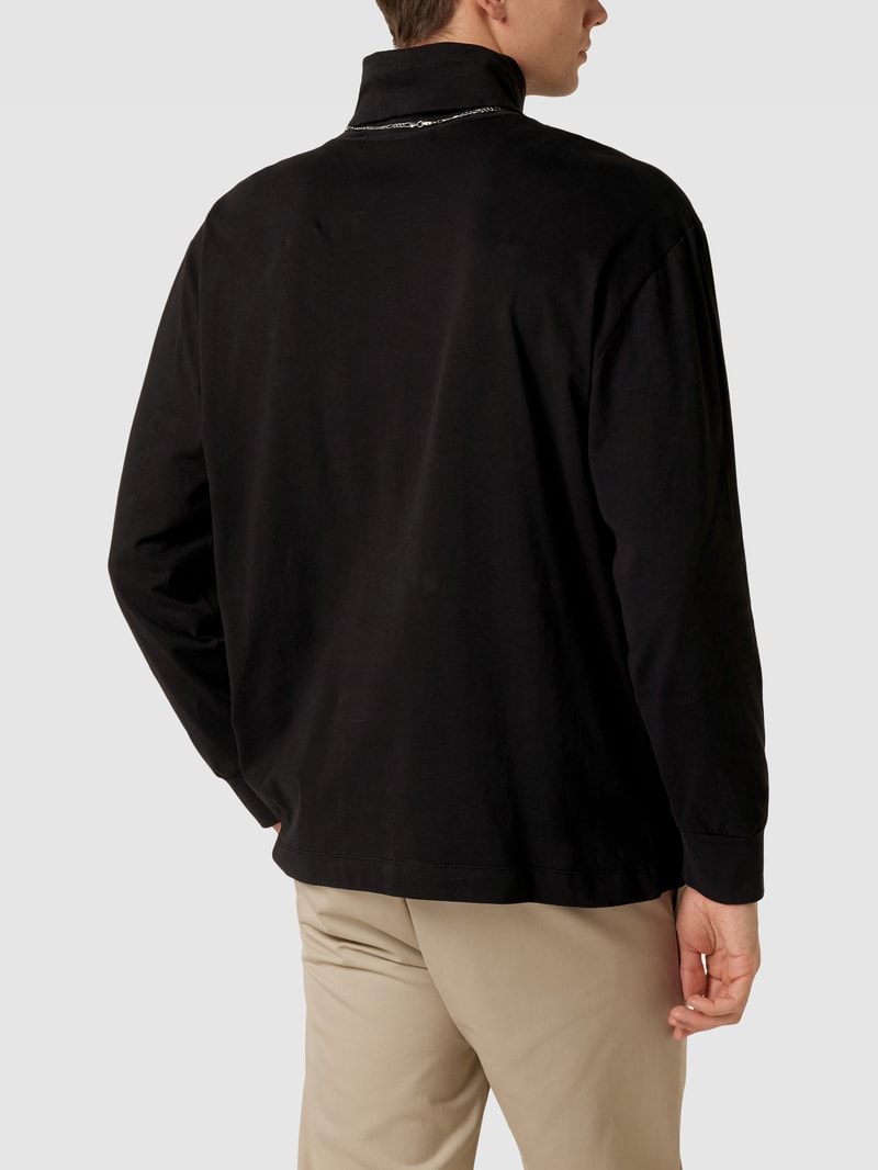 Longsleeve mit Label-Patch Modell 'SHRUNKEN' in black