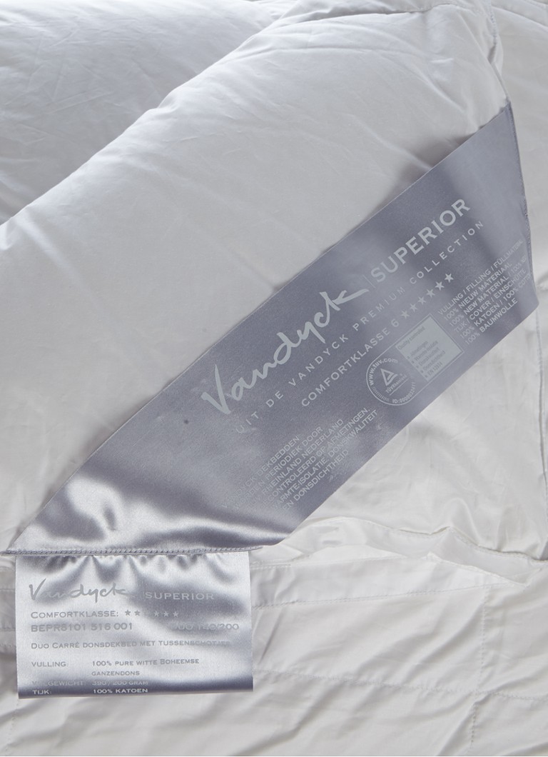 Couette duo Vandyck Superior en satin de coton garnie de duvet