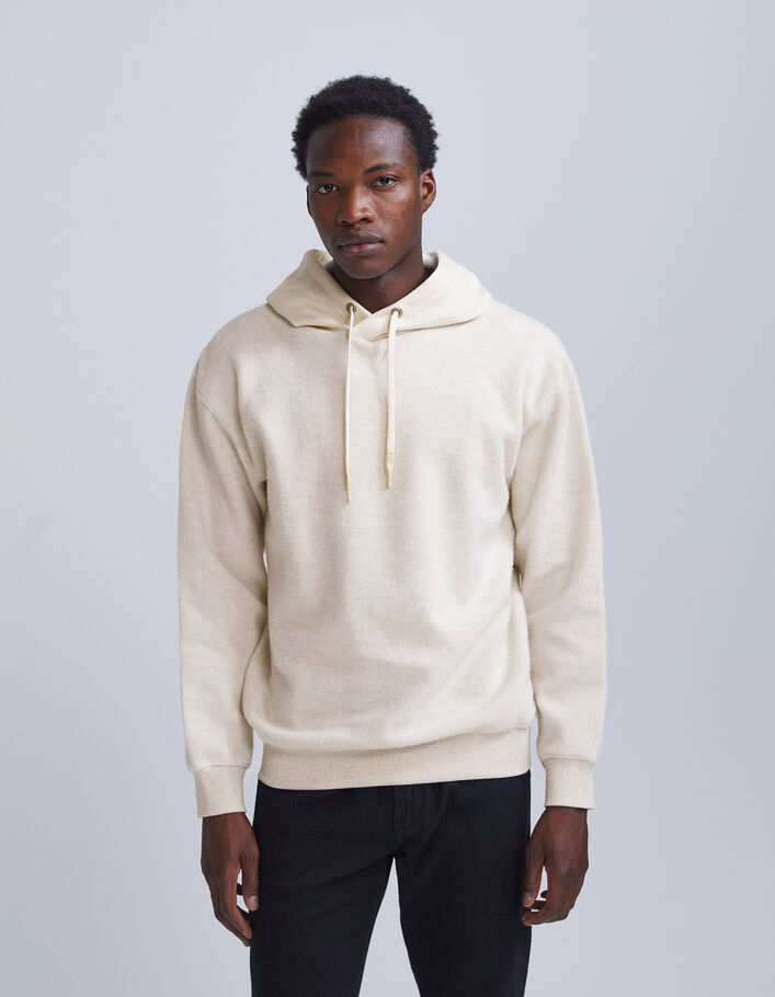 Sweat coloris naturel en molleton biface Homme