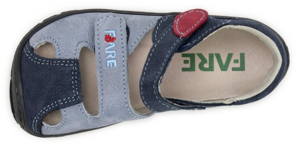 Fare Bare |vA ~ Leder Sandale ~ Hellblau/Dunkelblau