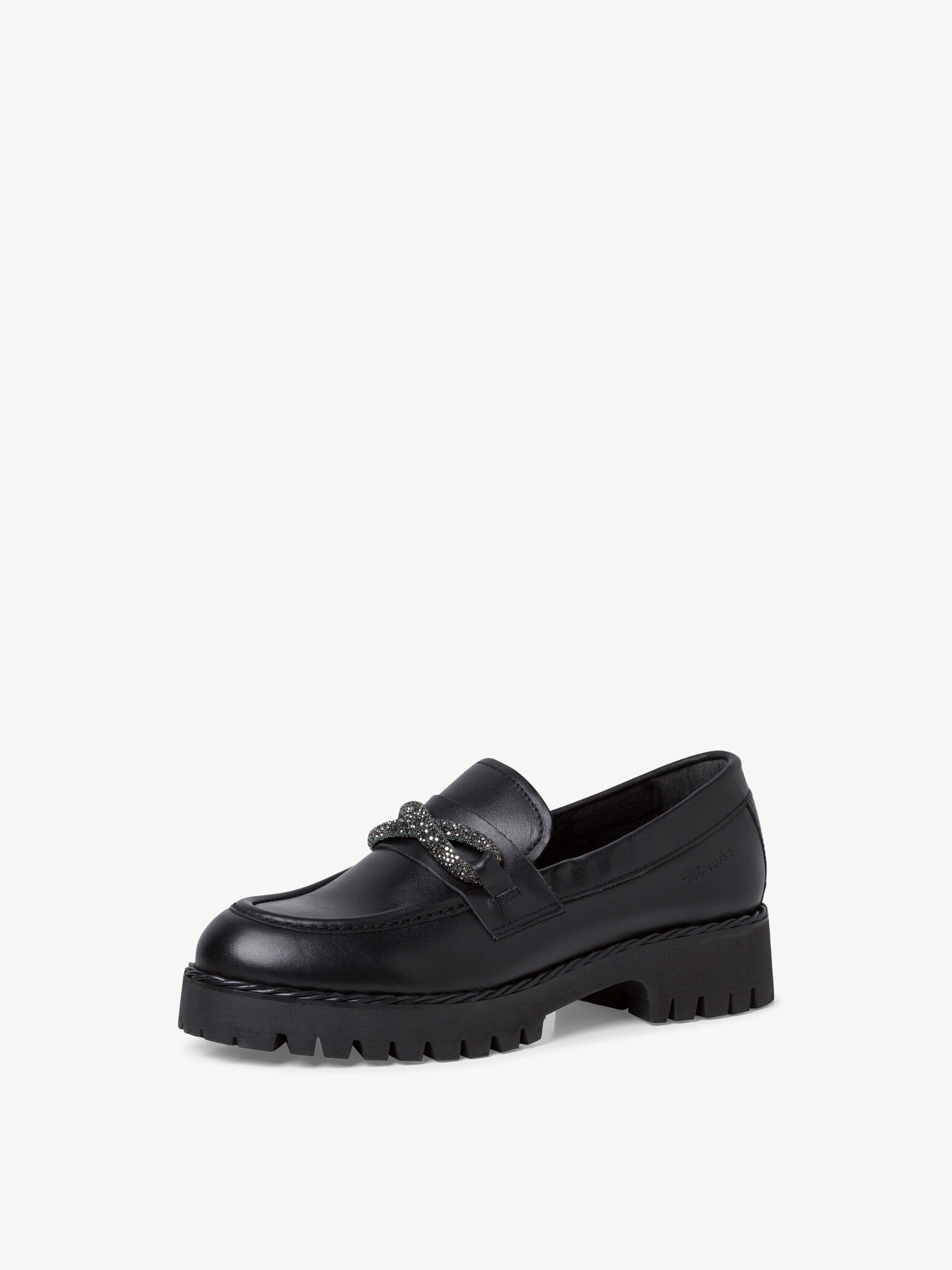 Slipper en cuir - noir