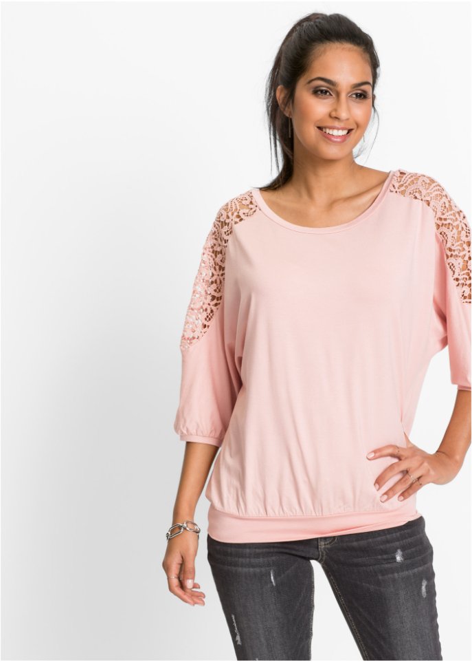 Oversize-Shirt mit Spitze