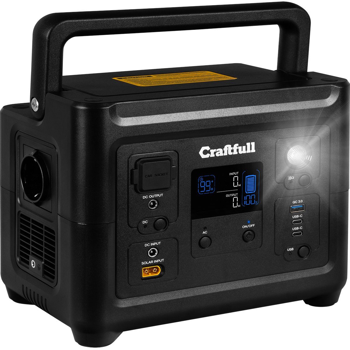 Craftfull Powerstation Schnelllade-Powerstation Fast Charge PS500 Powerstation 3 Jahre Garantie - Stromerzeuger - Powerbank - Stromgenerator 18000 mAh (230 V, 1 St), Tragbarer Akku - mobile Stromversorgung - Camping Generator