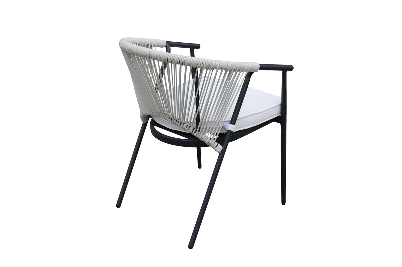 Happy Home Happy Home 5 tlg. Dining Set HGS54-GRA mit Sitzkissen in grau und beige