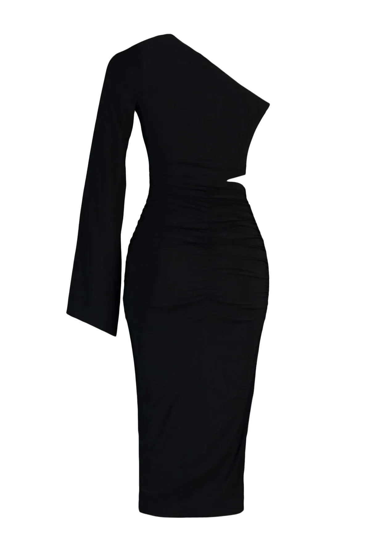 Trendyol Collection  Schwarzes, tailliertes, gestricktes, detailliertes, elegantes Abendkleid TPRSS21EL0181