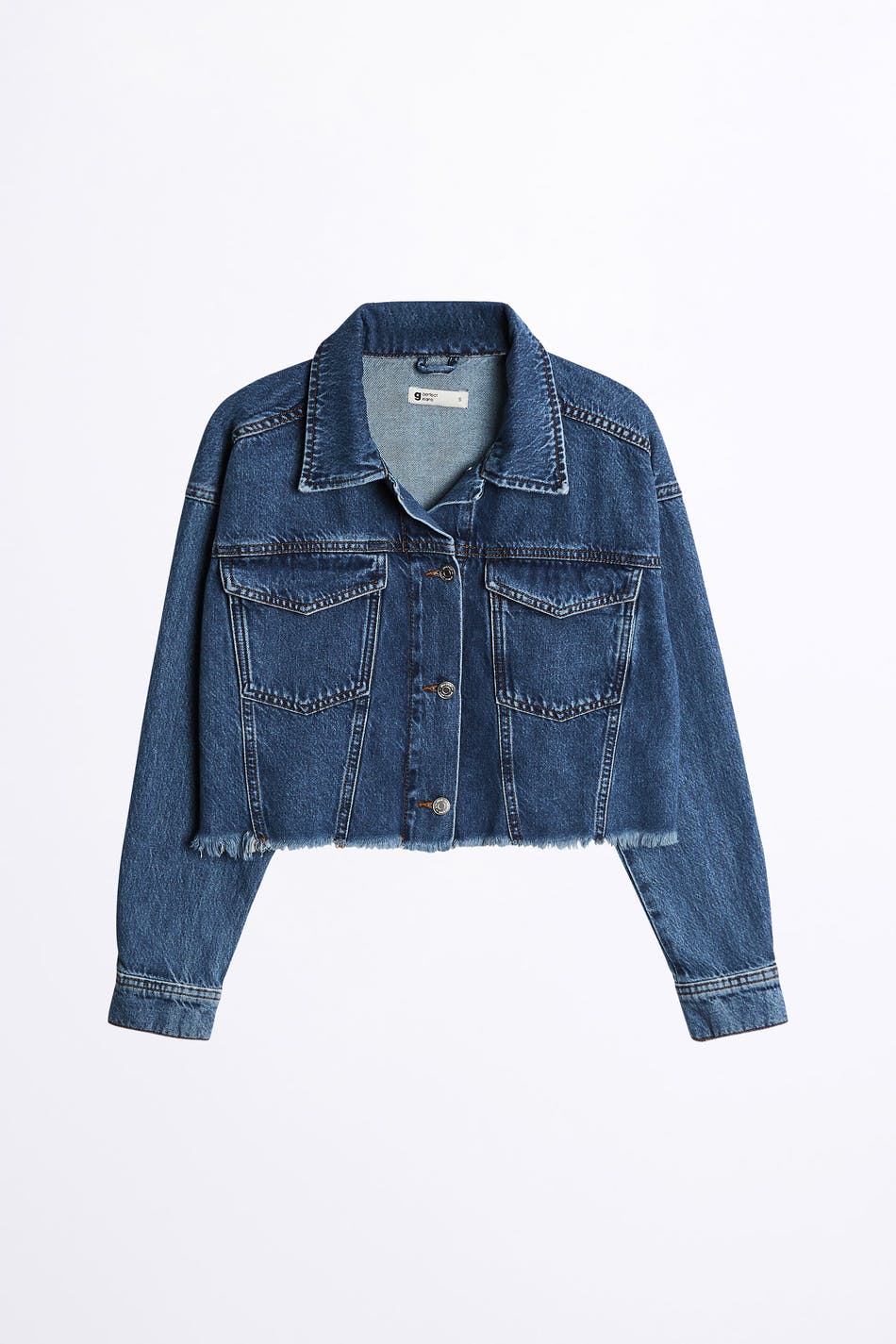 Raw cropped denim jacket