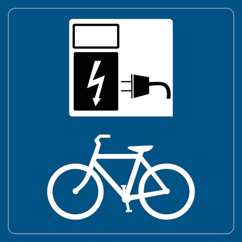 Djois Warnschild Fahrradladestation Klebstoff, einschraubbar PP (Polypropylen) 15 (B) x 0,14 (H) cm