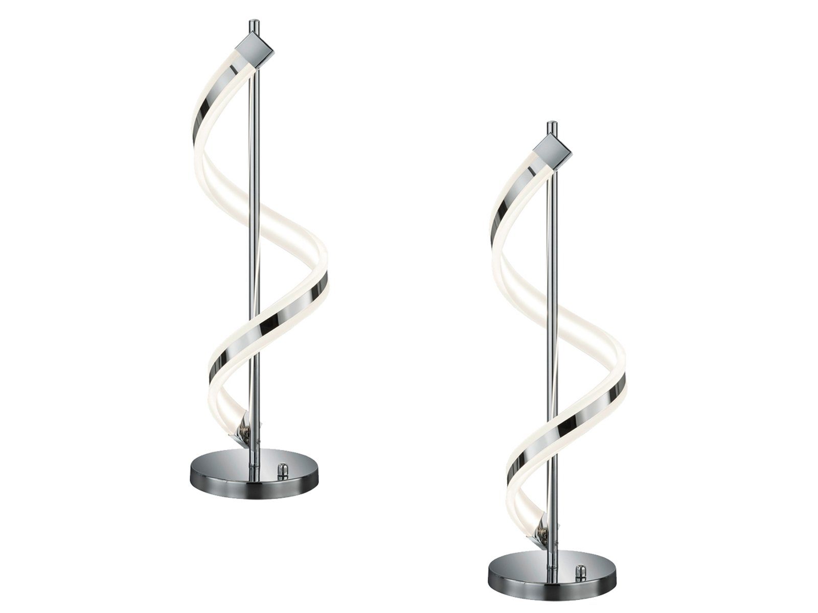 meineWunschleuchte LED Tischleuchte, Dimmer, LED fest integriert, Warmweiß, 2er Set groß-e ausgefallene Designer-lampen Spiral-lampe, Höhe 63cm