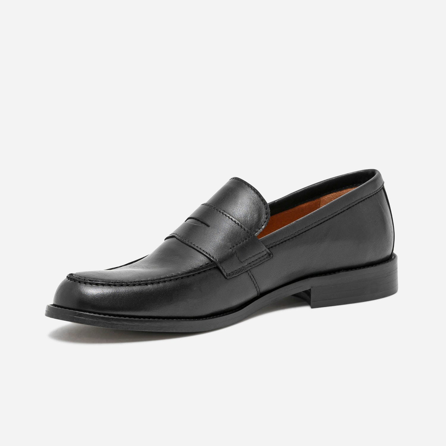 Mocassin noir en cuir