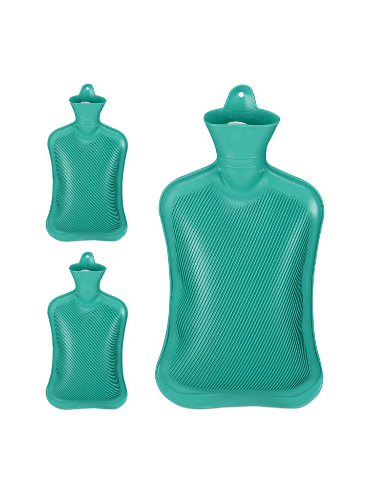 relaxdays 3x Wärmflasche in Türkis günstig kaufen onesize