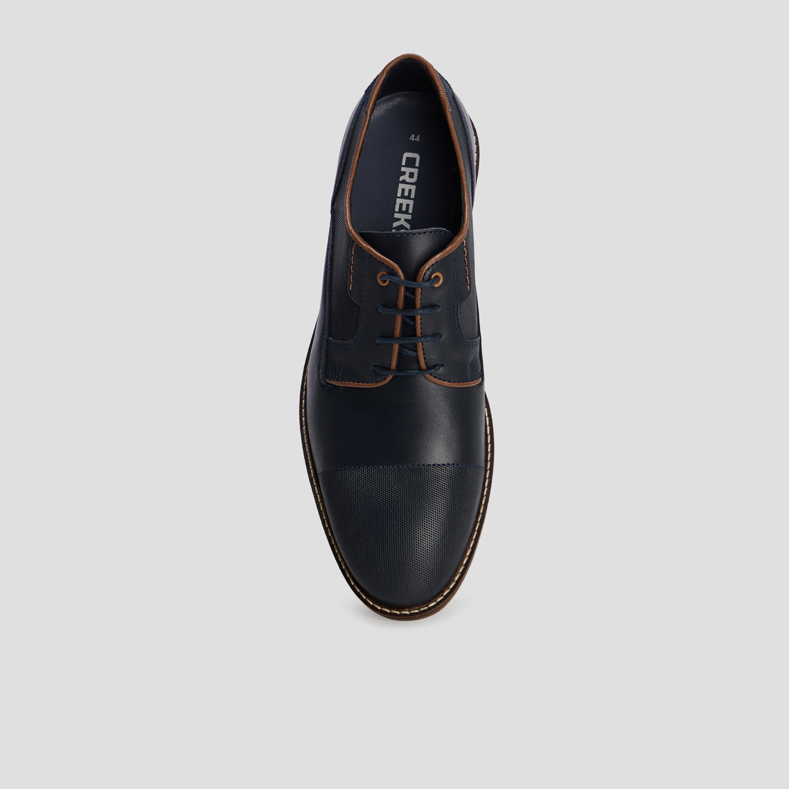 Derbies à lacets en cuir Creeks Davoul bleu marine homme | La Halle