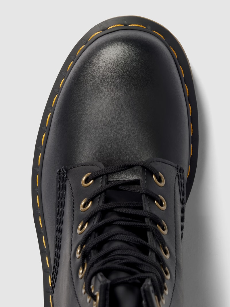 Schnürboots in Leder-Optik in schwarz