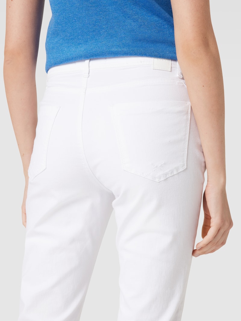 Jeans mit Label-Patch Modell 'Mary' in weiß