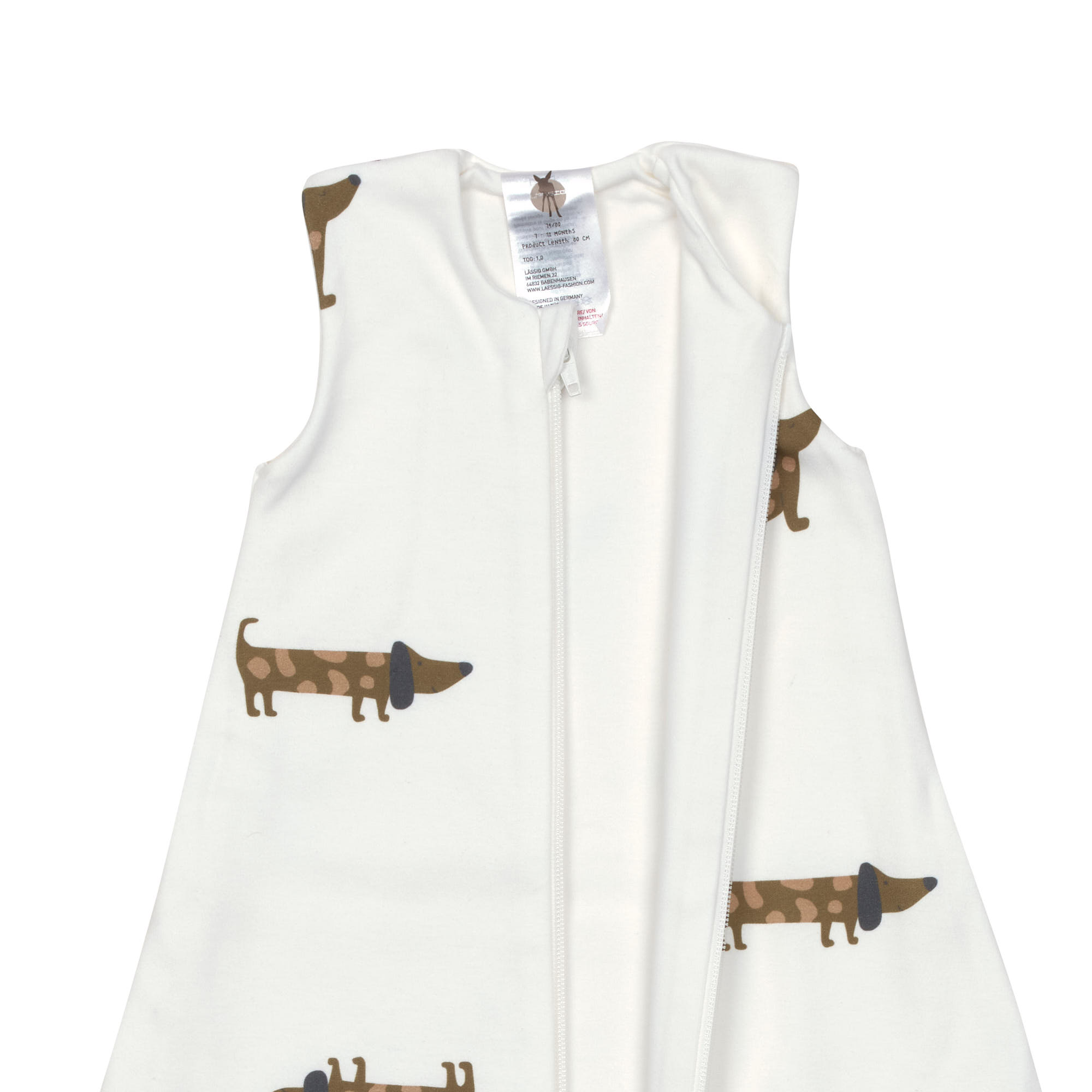 Baby Schlafsack 1,0 TOG - Bio Baumwolle, Hund Milky