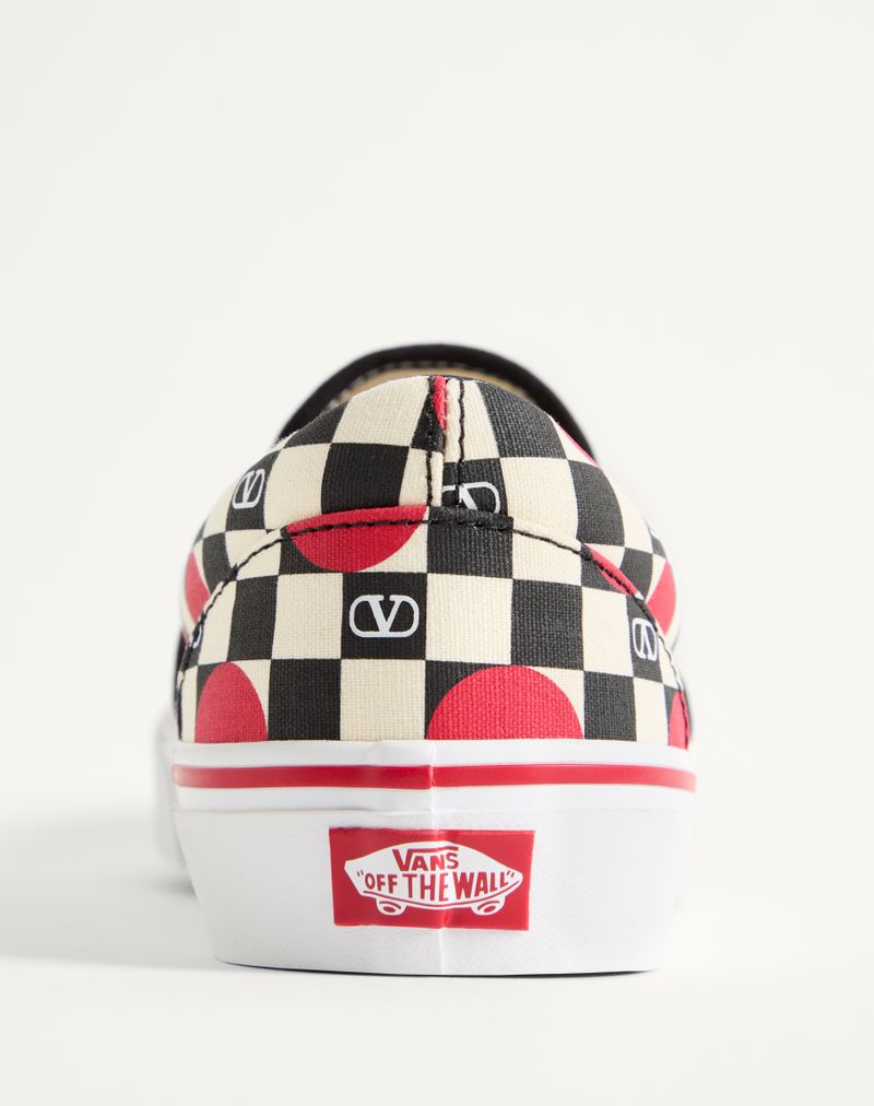 Sneaker Slip-On Valentino Garavani And Vans In Tessuto Con Stampa Vlogo Checkerboard E Dettaglio Pois