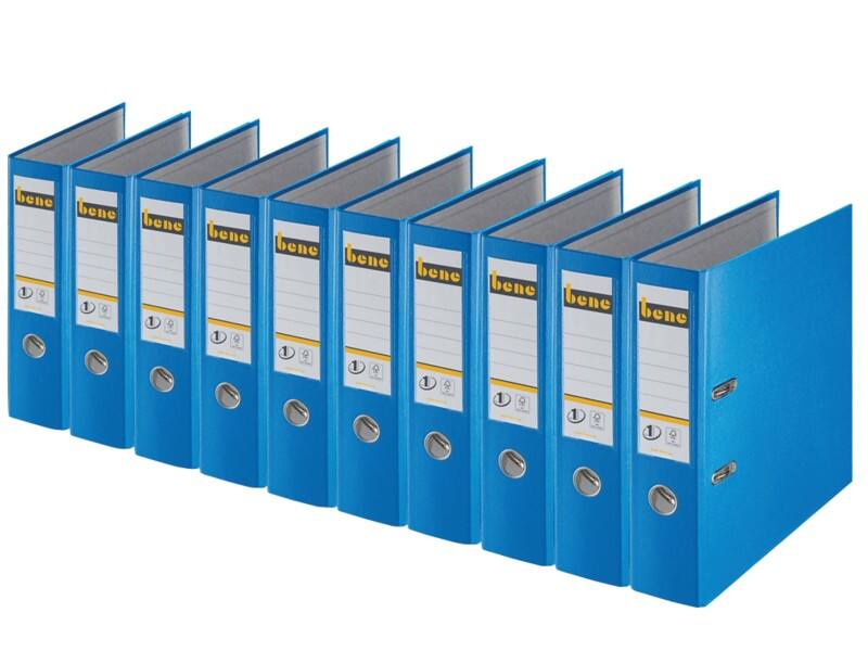 Bene No.1 Power Ordner DIN A4 80 mm Blau 2 Ringe 291400 PP (Polypropylen) Glatt Hochformat 10 Stück