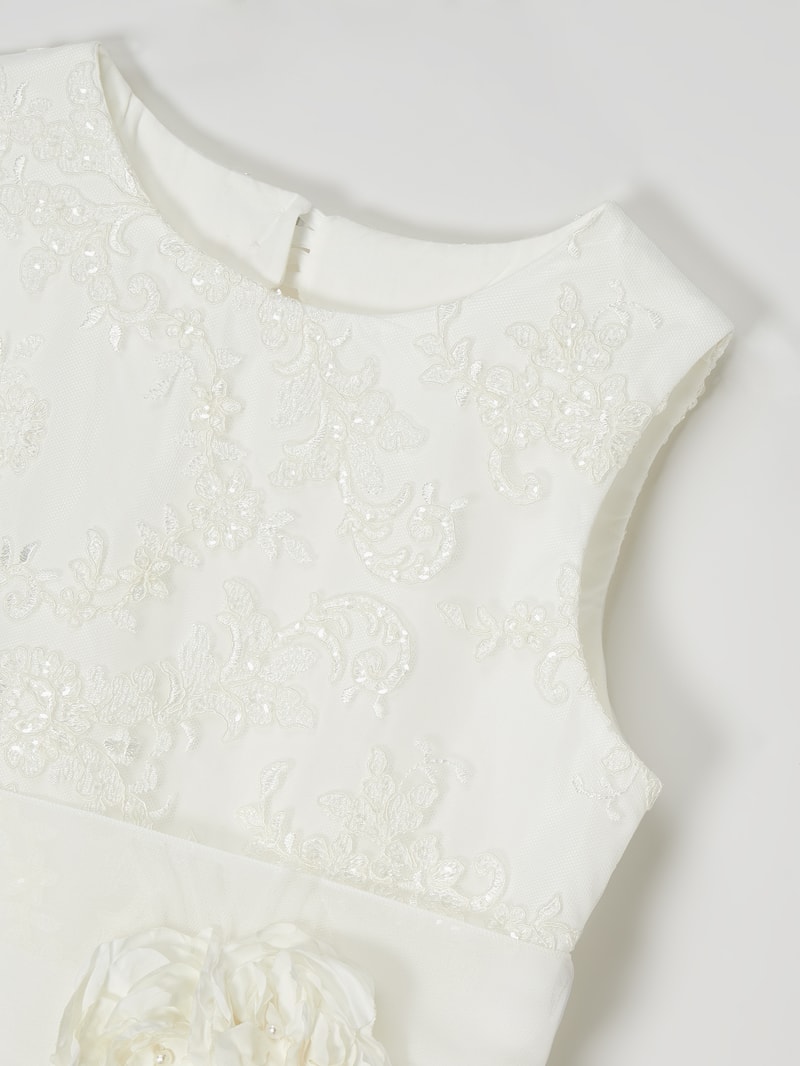 Kleid mit Pailletten in ecru