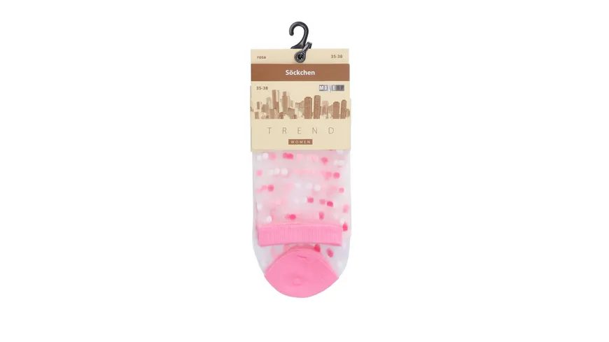 MOVE UP Damen Söckchen Transparent mit Punkten rosa