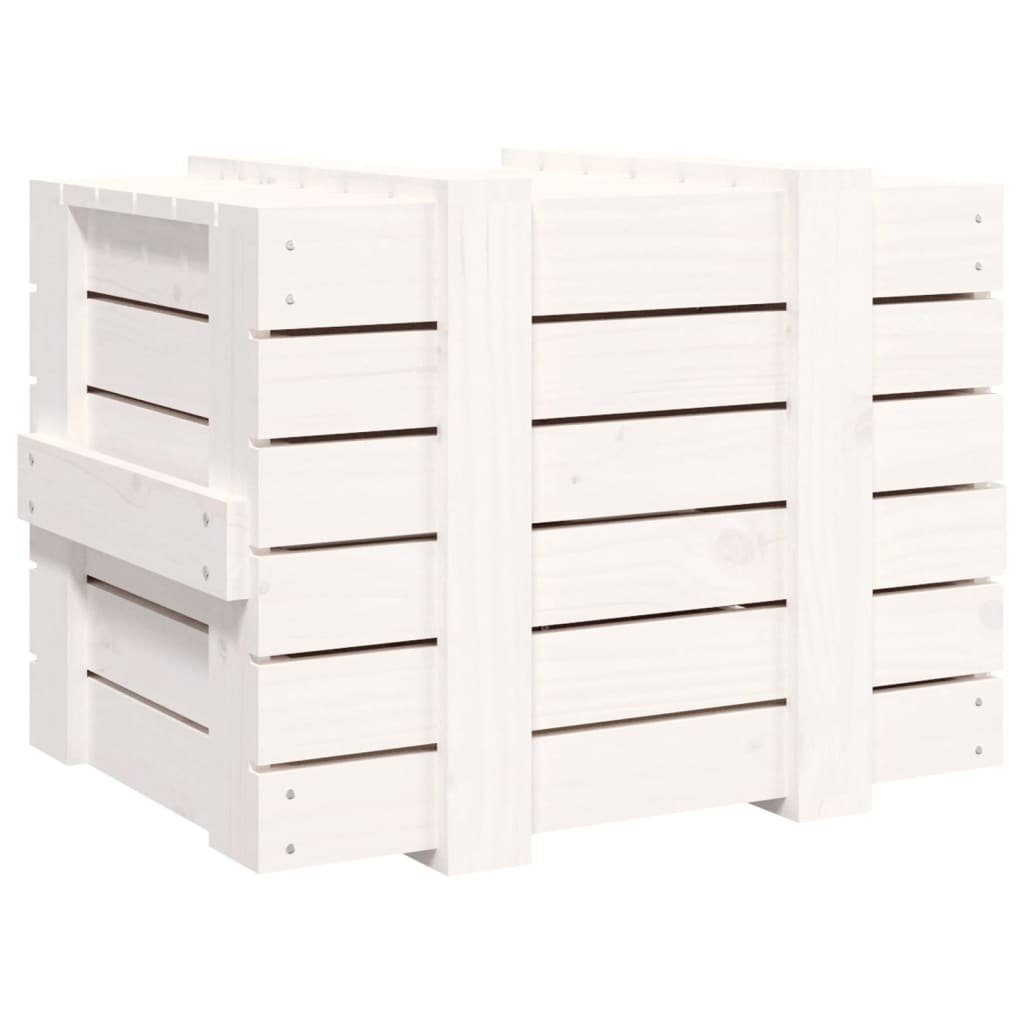 vidaXL Aufbewahrungsbox Truhe Weiß 58x40,5x42 cm Massivholz Kiefer (1 St)