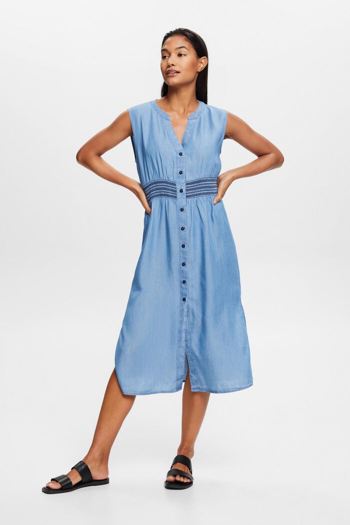 Ärmelloses Midikleid in Jeansoptik