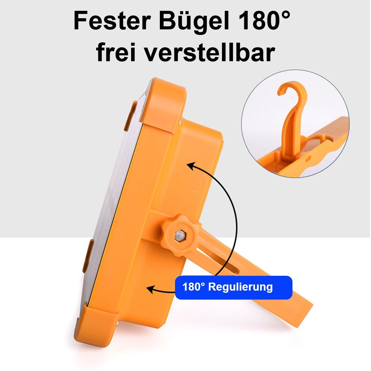 yozhiqu Baustrahler LED-Solarleuchte, Notbeleuchtung, tragbare Außenleuchte, Tragbarer D8-Solarscheinwerfer für Camping-Nachtmarktstände