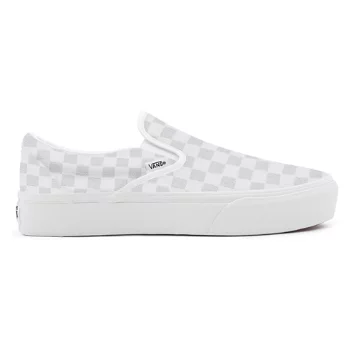 White Checkerboard Slip-On Platform personalizzate