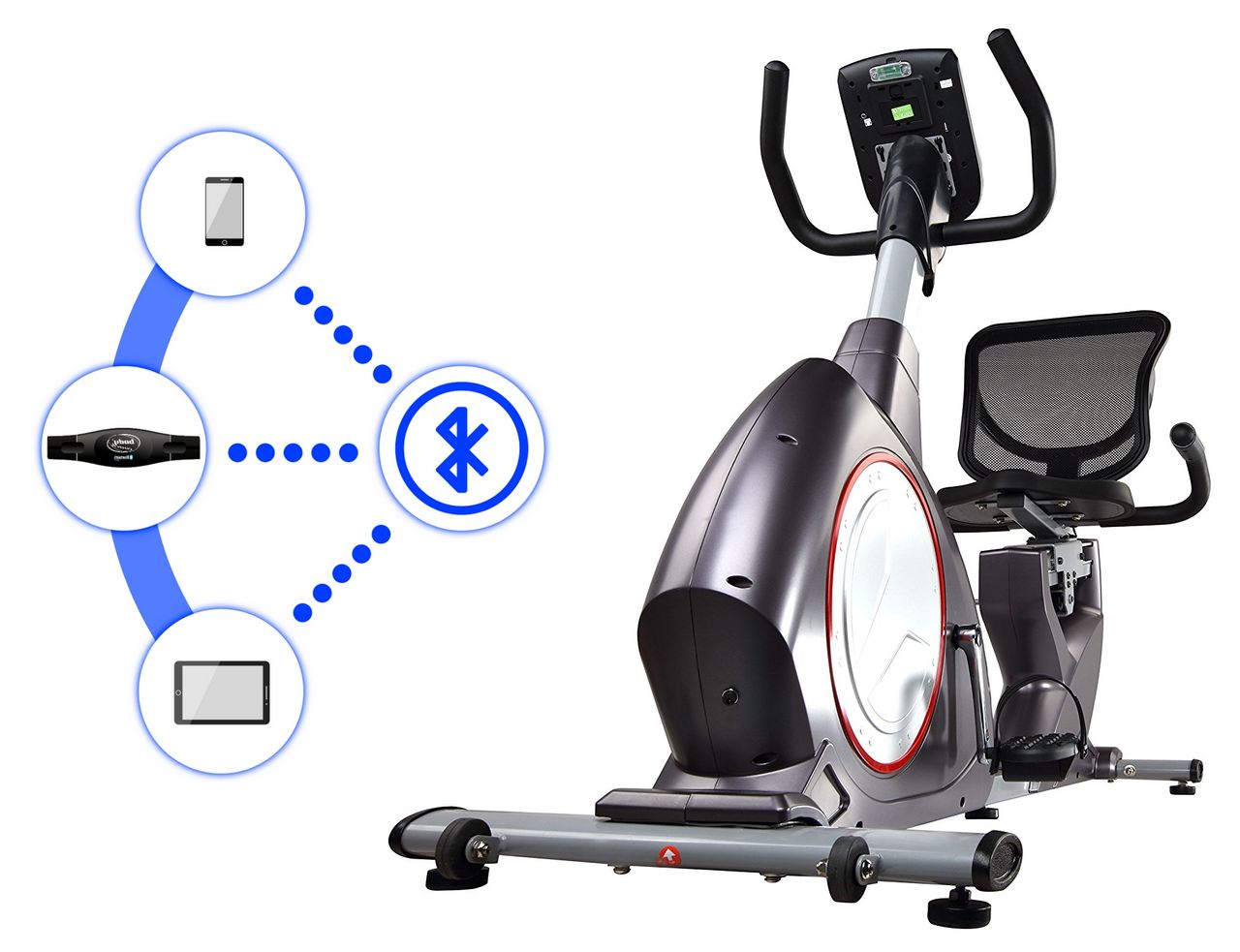 L.A. Sports Body Coach Sitz-Liege-Ergometer Heimtrainer magnetisch Computer mit Bluetooth