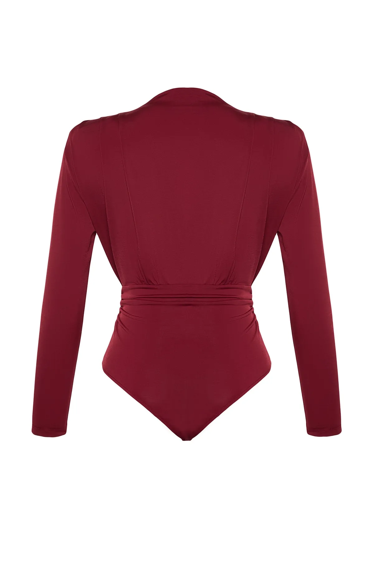 Trendyol Collection  Burgunderroter Strick-Body mit Druckknöpfen TPRAW23BD00048