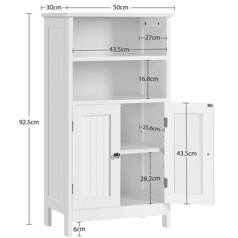 Yaheetech Badkommode Badschrank Küchenschrank, Sideboard Weiß 93*50*30cm