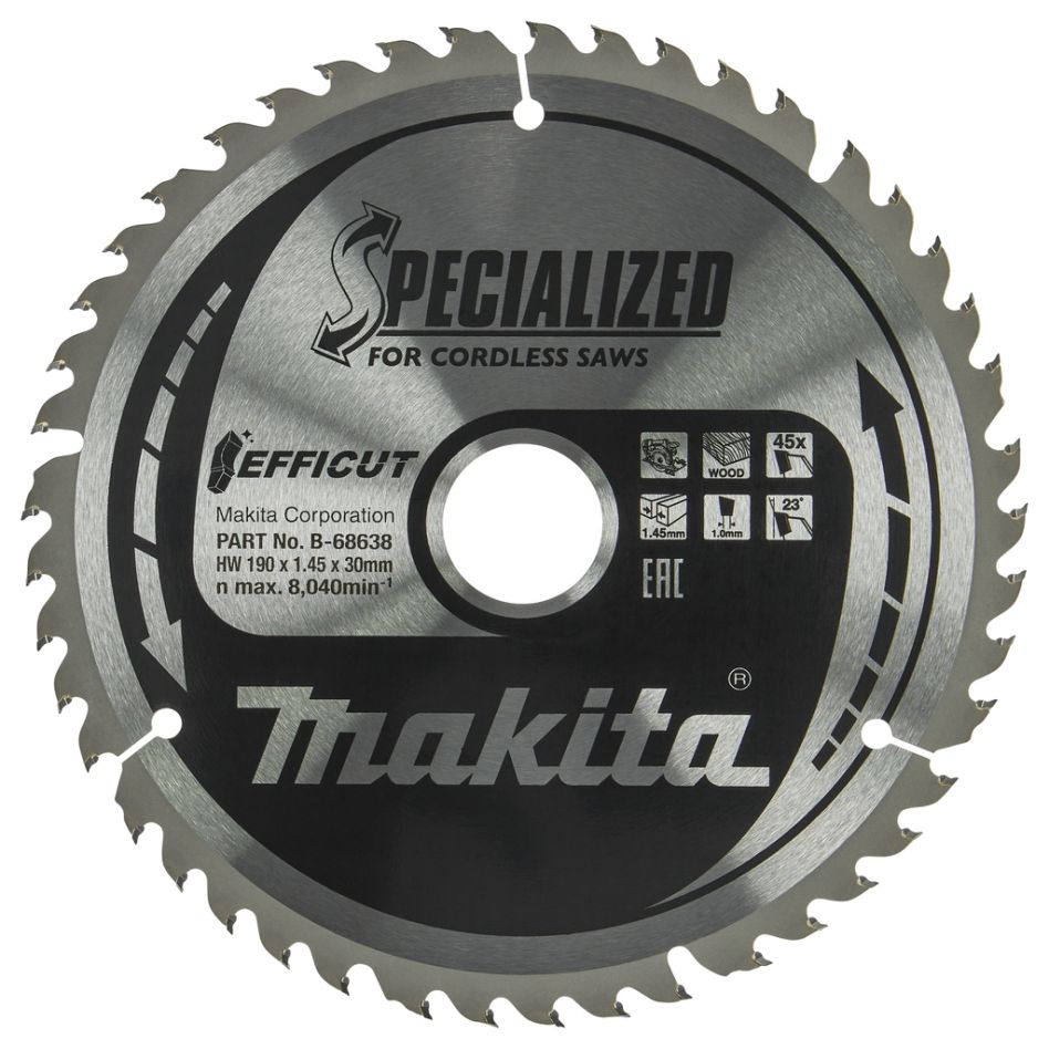 Makita-lisävarusteet B-68638 pyörösahanterä Wood Efficut 190 x 30 x 1,45 45T