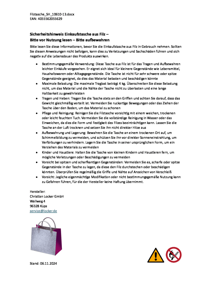 kobolo Einkaufstasche PINKFELTBAG in Grau günstig kaufen onesize