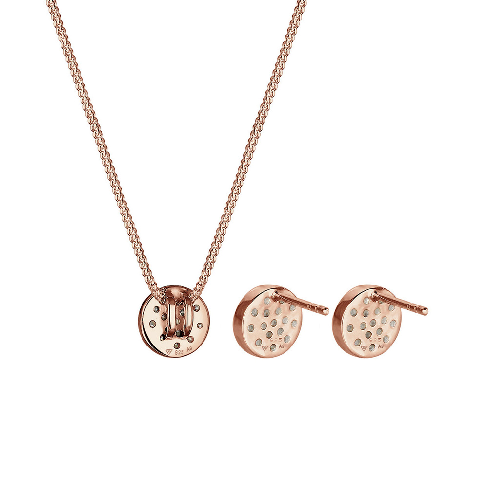 Elli Elli Ensemble de Bijoux Rond Femme  Argent (925/1000) Cristaux de Zircone Bijoux