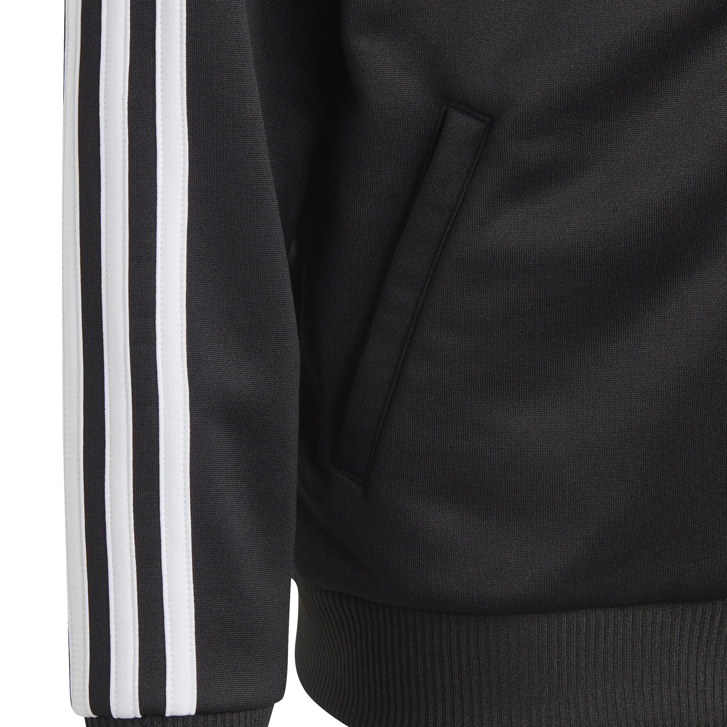 Essentials 3-Stripes Full-Zip Sweatjacke Jungen - Schwarz, Weiß