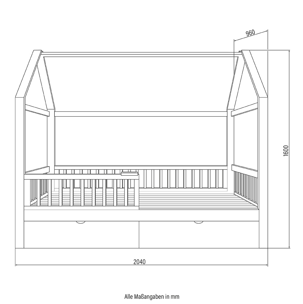 Home Deluxe Kinderbett STERNENLAND mit Schubladen – 90 x 200 cm Weiß