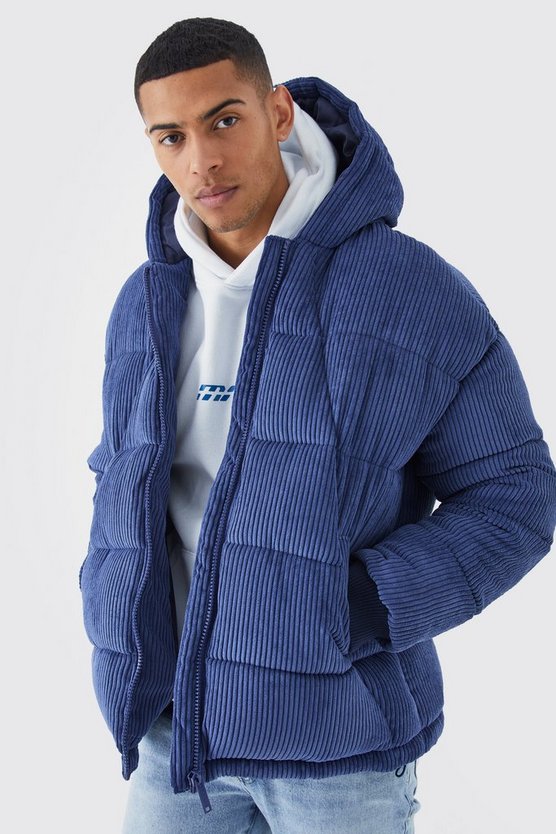 Kord-Steppjacke mit Kapuze
