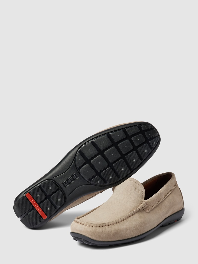 Mokassins mit Ziernähten Modell 'EMILIO' in beige