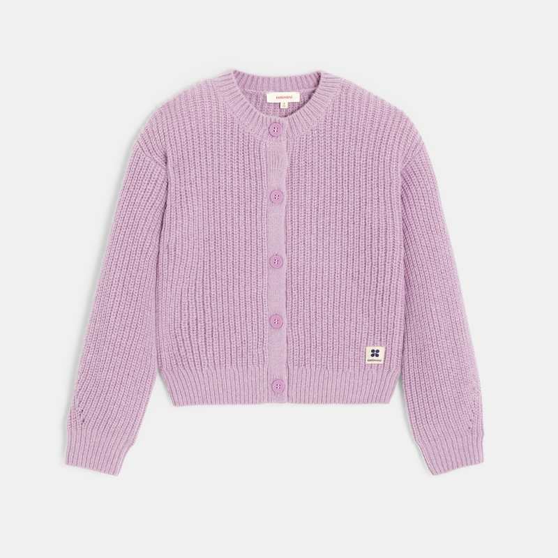 Gilet fille maille tricot violet iris Catimini