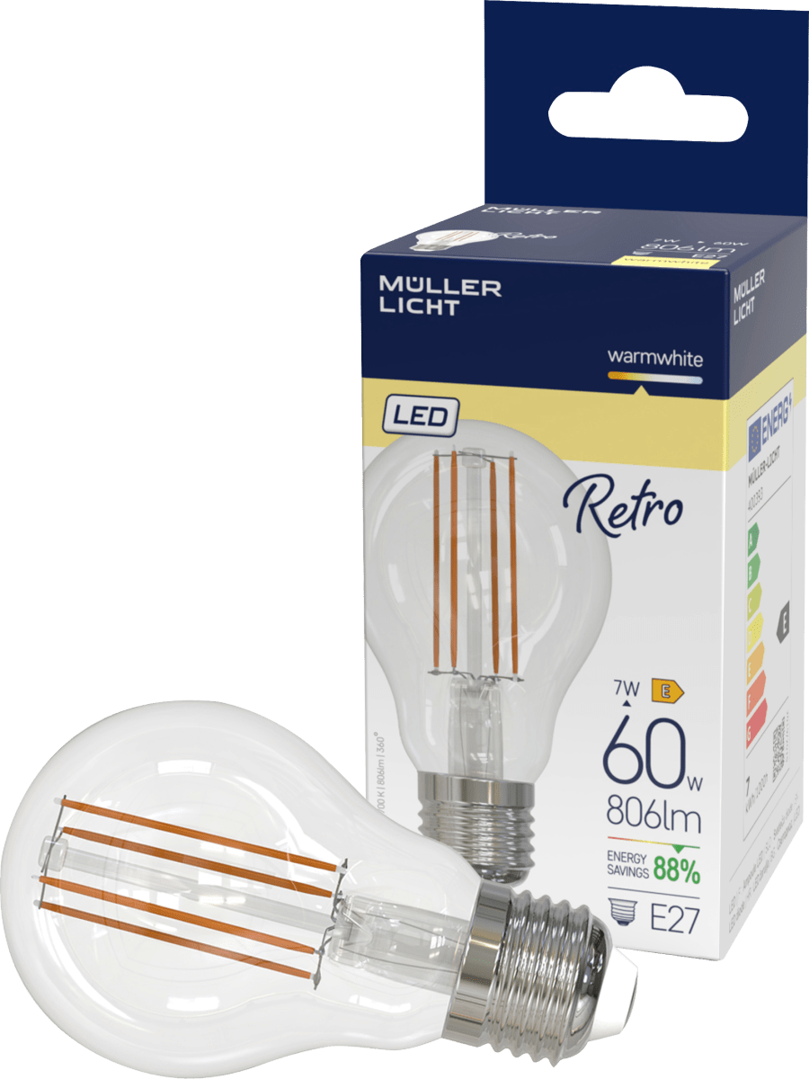 LED Retro Birne 60W E27 806lm, 1 St