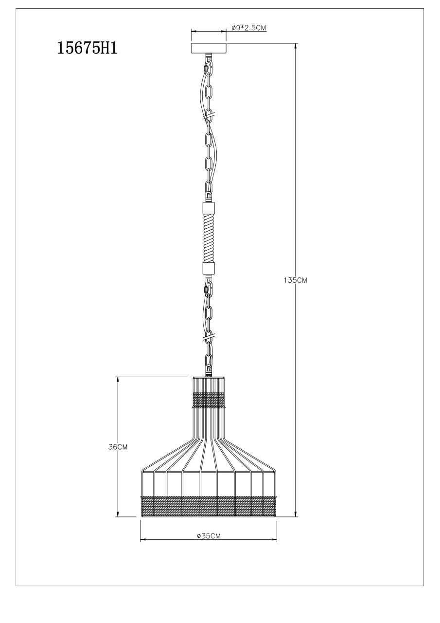 Globo Lighting - HALIA - Hängeleuchte Metall schwarz matt, 1x E27