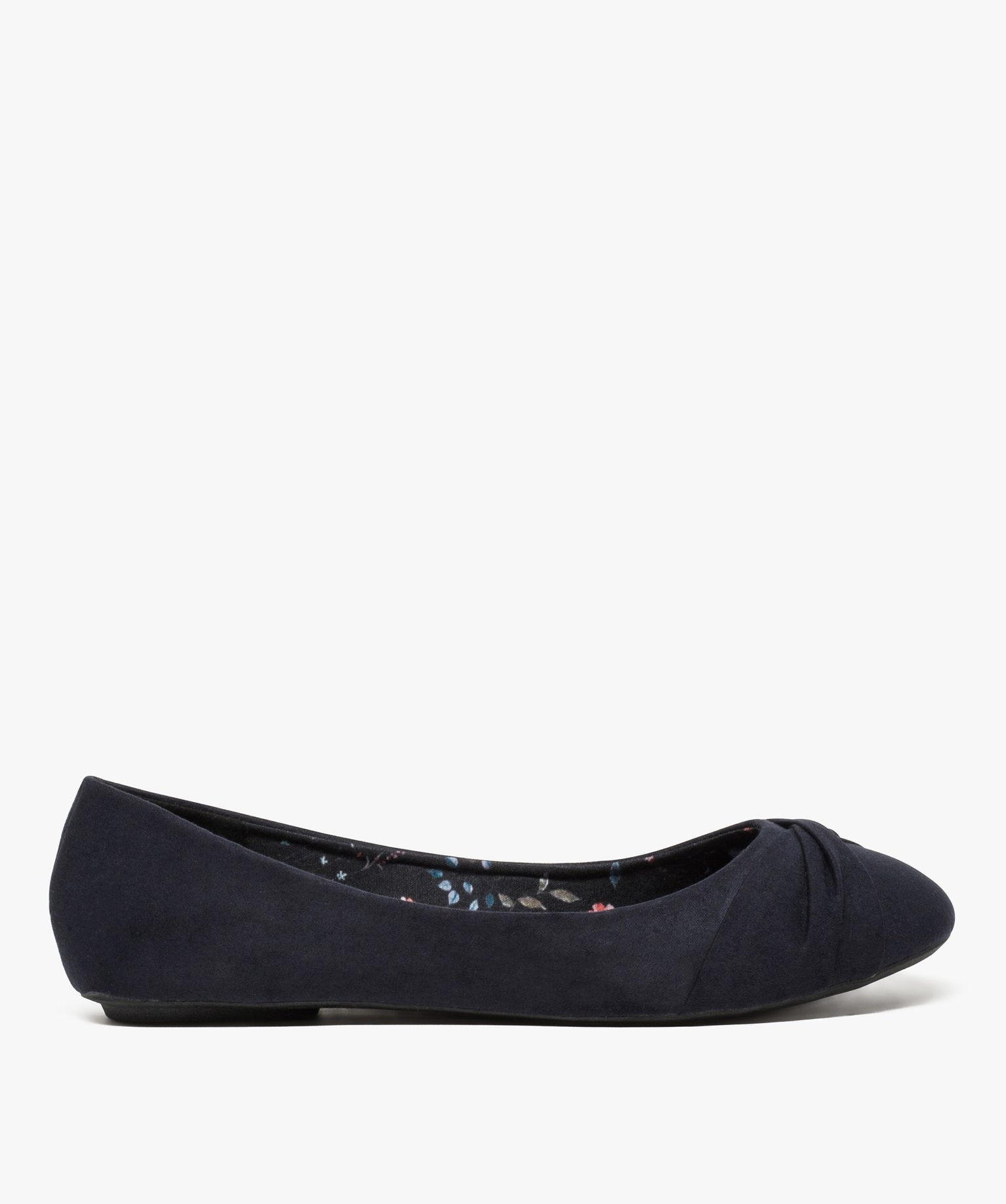 Ballerines femme unies avec bout drapé bleu fonce | GEMO