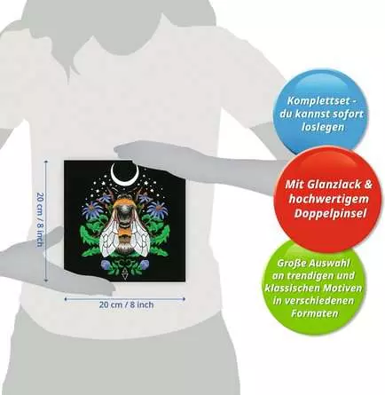 CreArt Pixie Cold: Biene - Malen nach Zahlen für Erwachsene