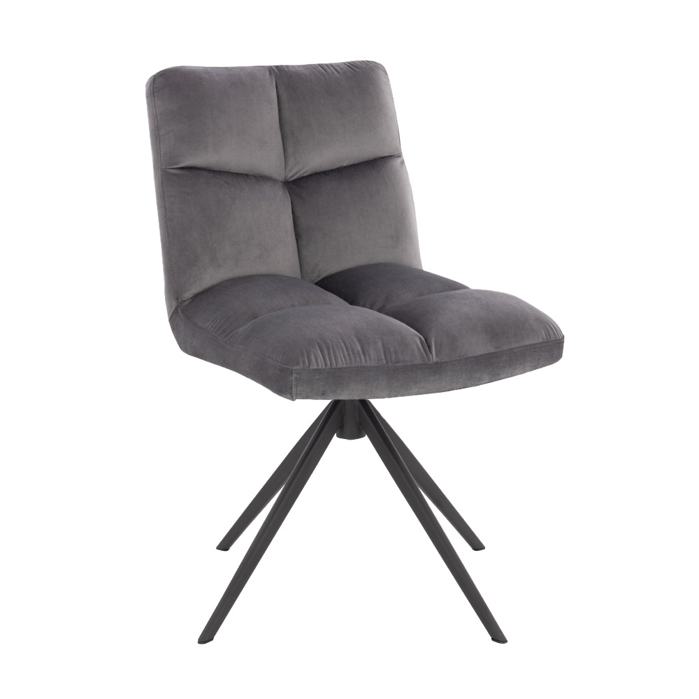 Home Deluxe Esszimmerstuhl drehbar 2er Set NODA – Samt Hellgrau