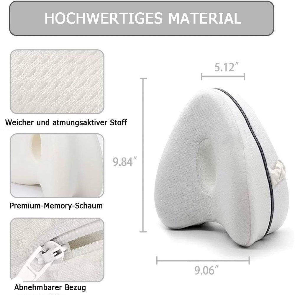 Sarfly Seitenschläferkissen Orthopädisches Kniekissen Leg Pillow Knie-Kissen, für optimale Unterstützung Entlastung, 1-tlg., von Hüft Rücken Knie-Schmerzen Schwangerschaft, Für Seitenschläfer Memory Schaum Seitenschläferkissen